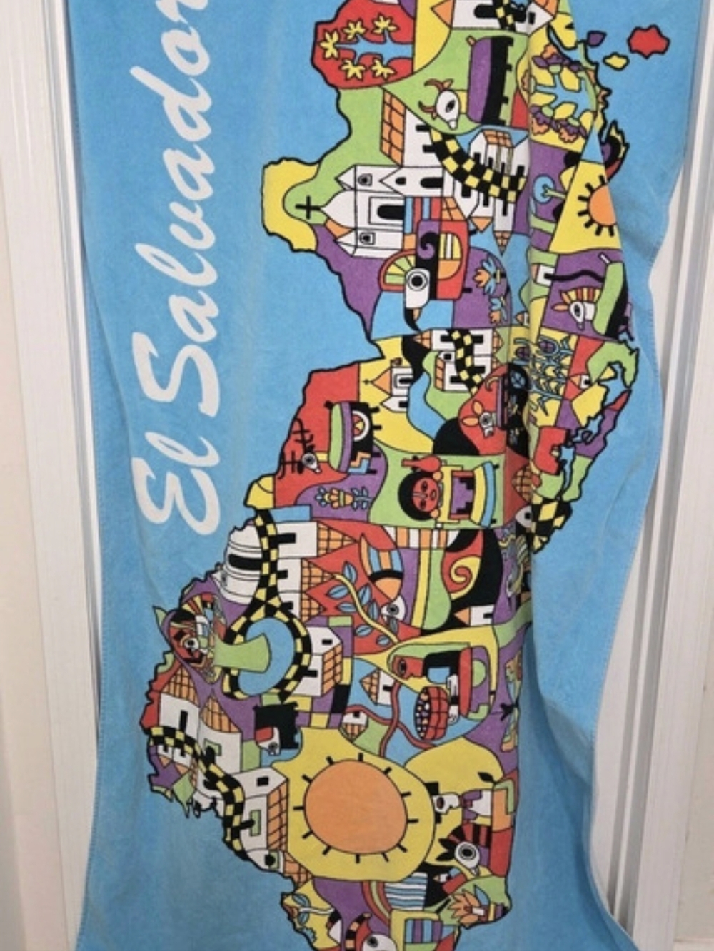 Vintage Fernando La Palma Hilasal Cotton Beach Towel El Salvador 61"×336" SEE